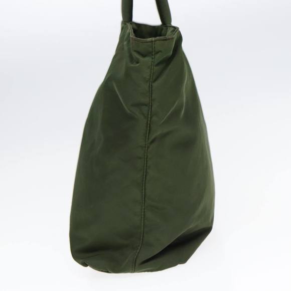 PRADA Tote Bag Nylon Khaki Silver Auth ep5279 - Picture 5 of 16